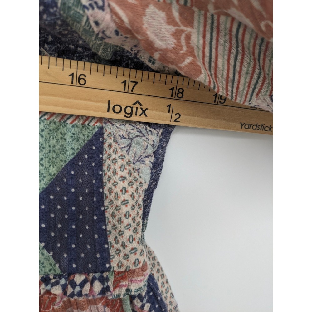 American Eagle Top S Multicolor Patchwork Peasant… - image 7